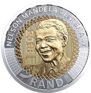 New Mandela Centenary Birthday Commemorative R5 coin (20 COINS in sealed bank bag) uncirculated